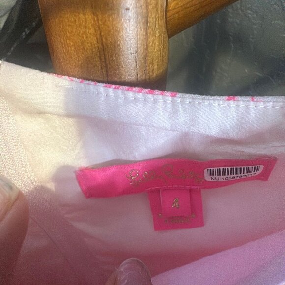 55. Lilly Pulitzer Pink and White Romper Size 4 - Picture 3 of 4